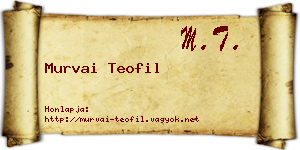 Murvai Teofil névjegykártya